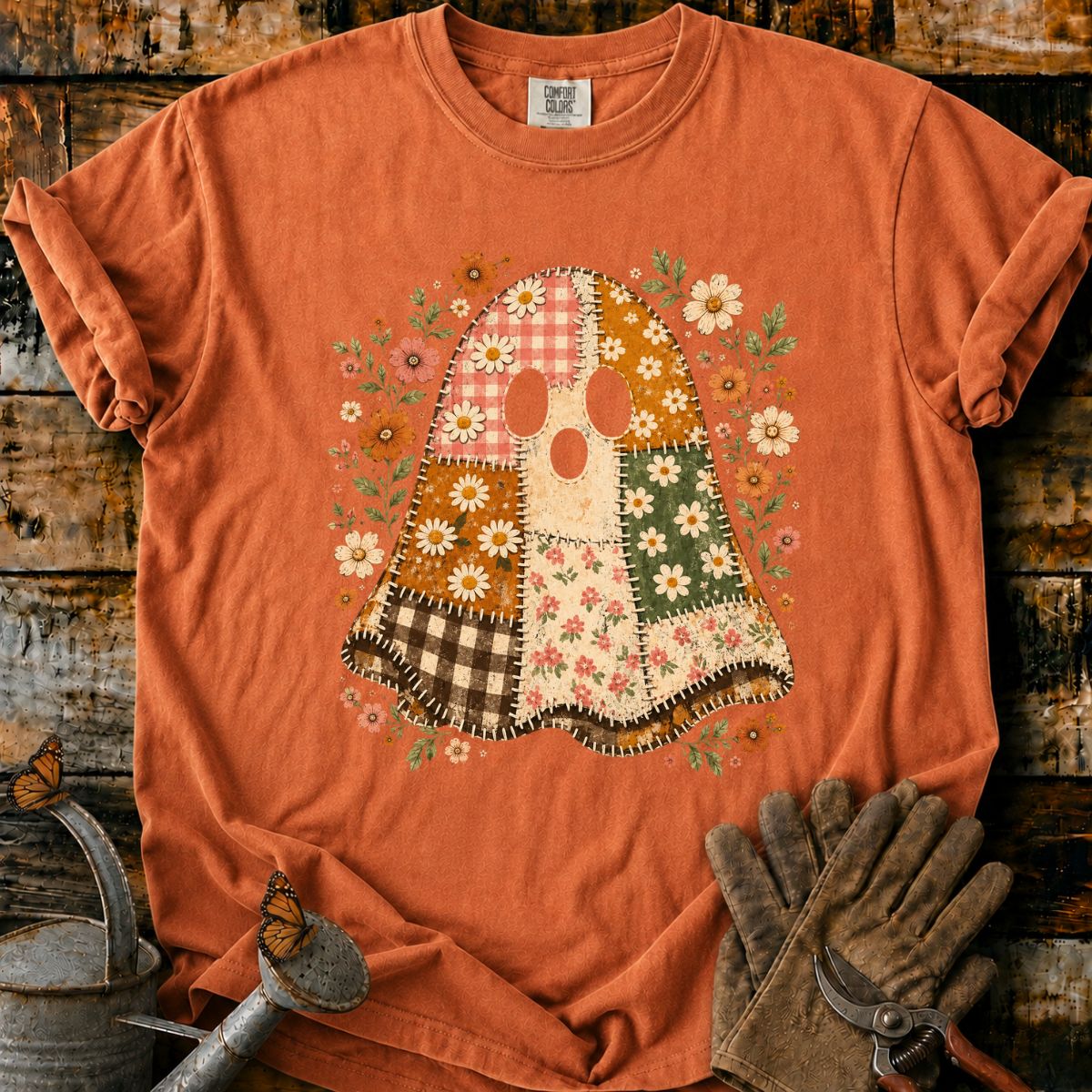 Cute Ghost With Flowers T-Shirt
