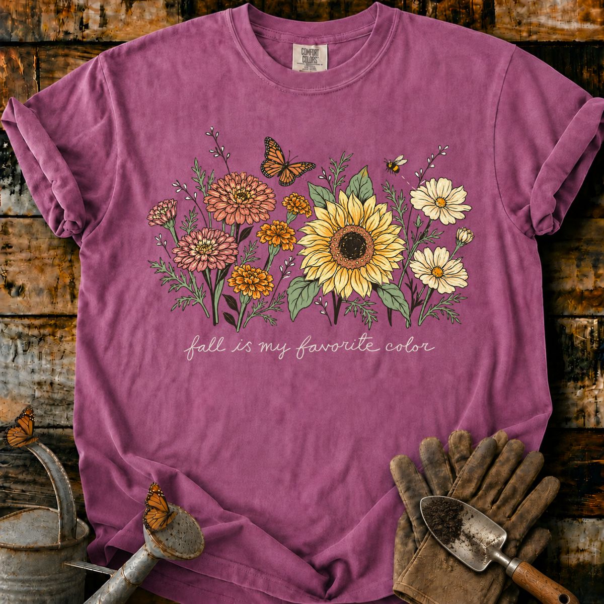 Vintage Autumn Wildflower Bouquet T-Shirt