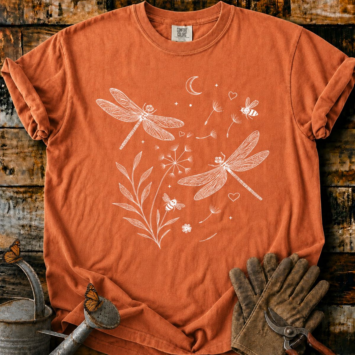 Teal Garden of Dragonflies T-Shirt