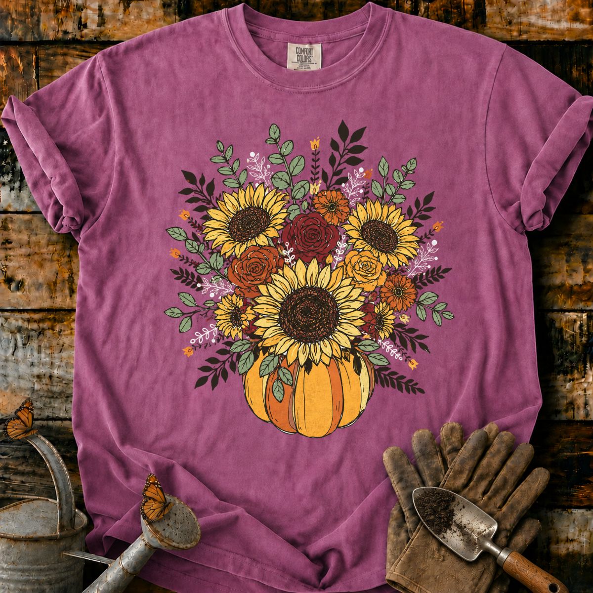 Vintage Autumn Pumpkin Bouquet T-Shirt