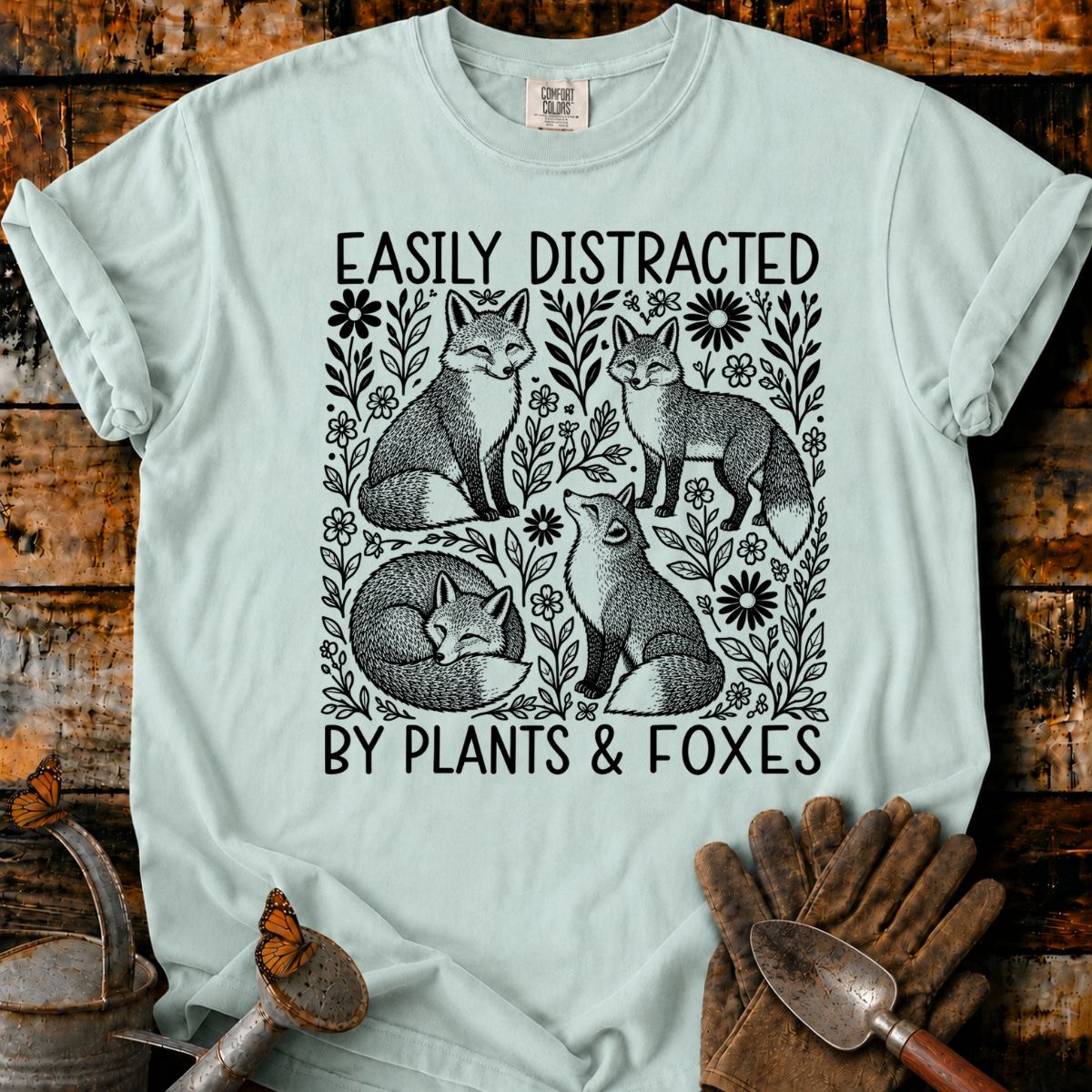 Easily Distracted by Plants & Foxes T-Shirt