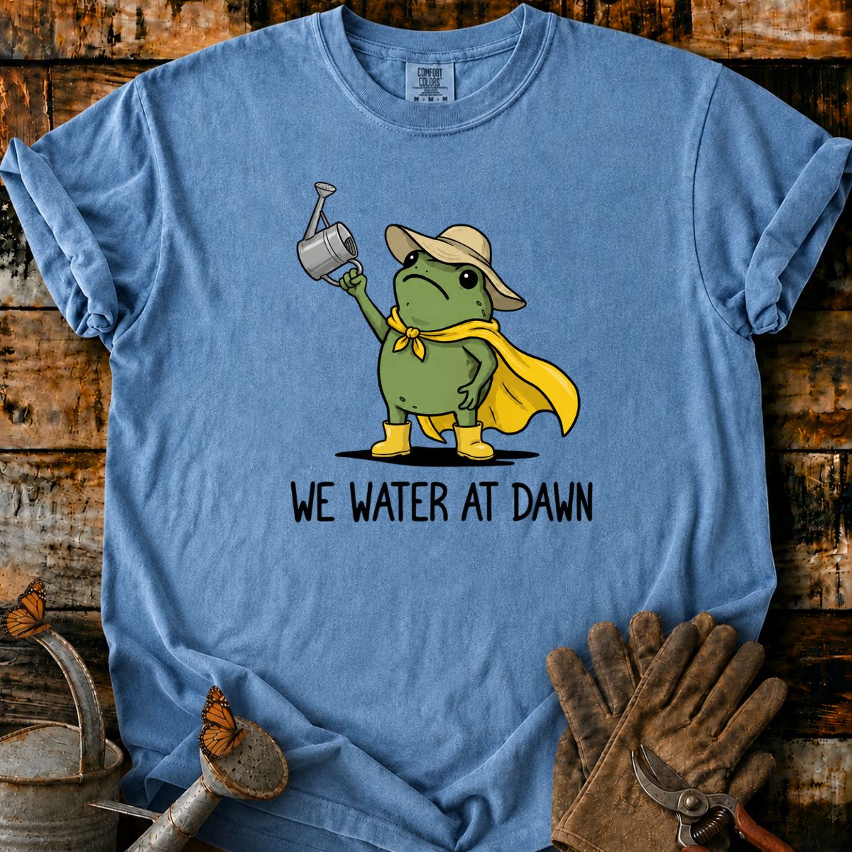 Frog Gardener_ We Water at Dawn T-Shirt