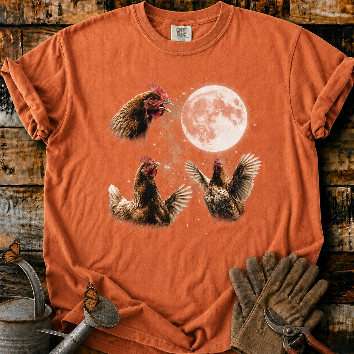 Moonlit Cosmic Chickens T-Shirt