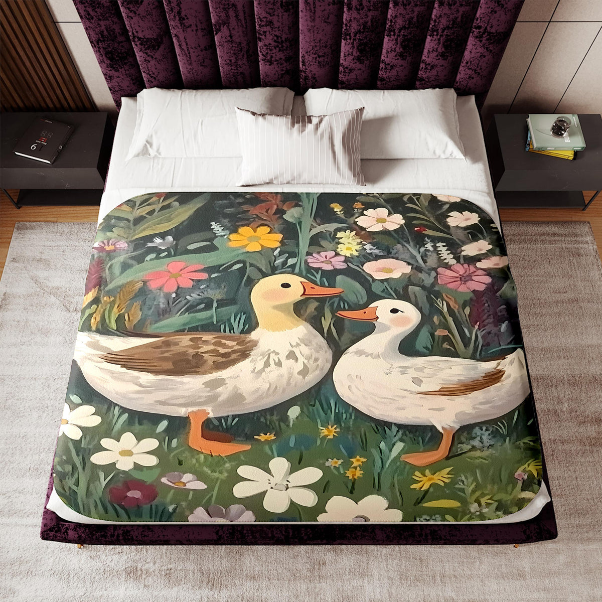 Duck Garden Woven Blanket