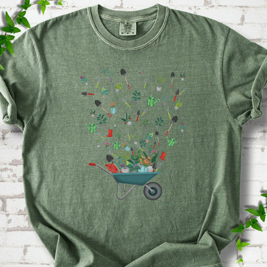 Wheelbarrow With Garden Tools T-Shirt