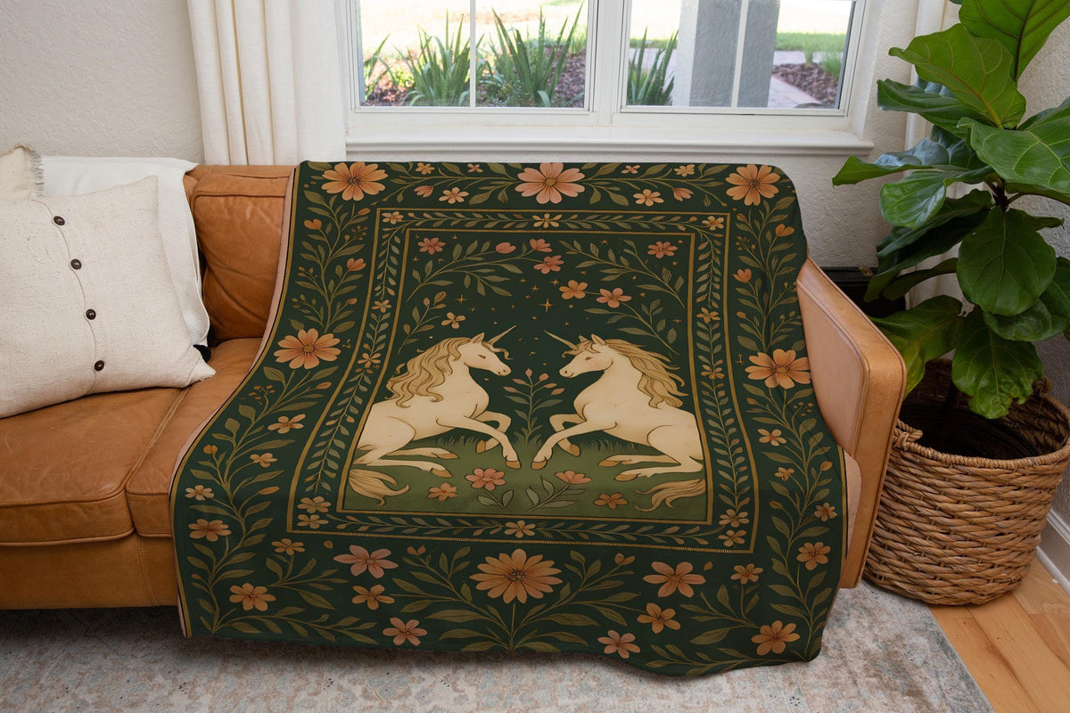 Unicorn Garden Woven Blanket