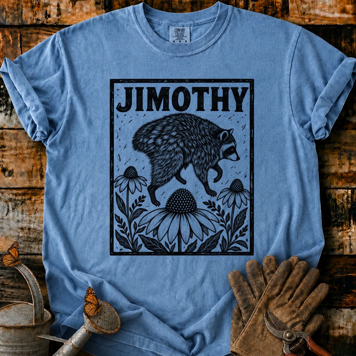Raccoon and Coneflowers T-Shirt