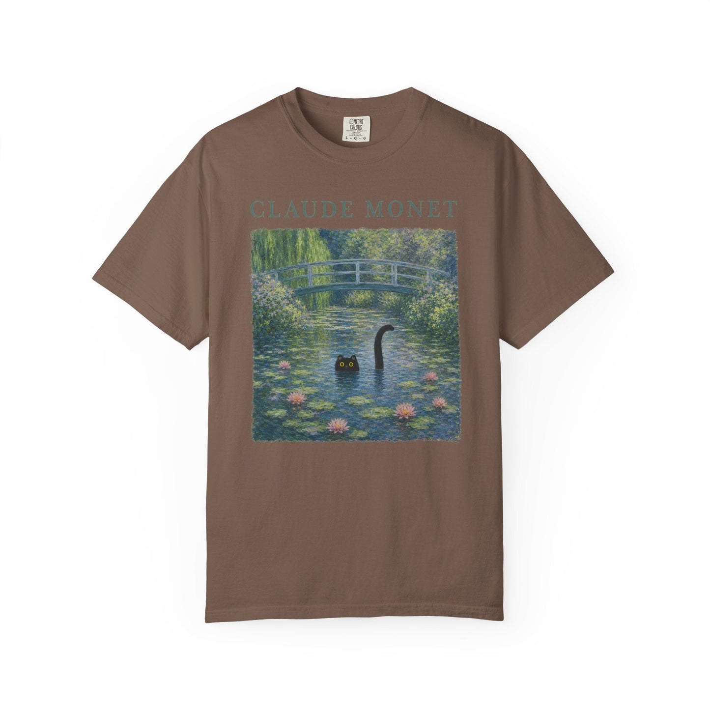 Claude Monet Inspired Black Cat T-Shirt