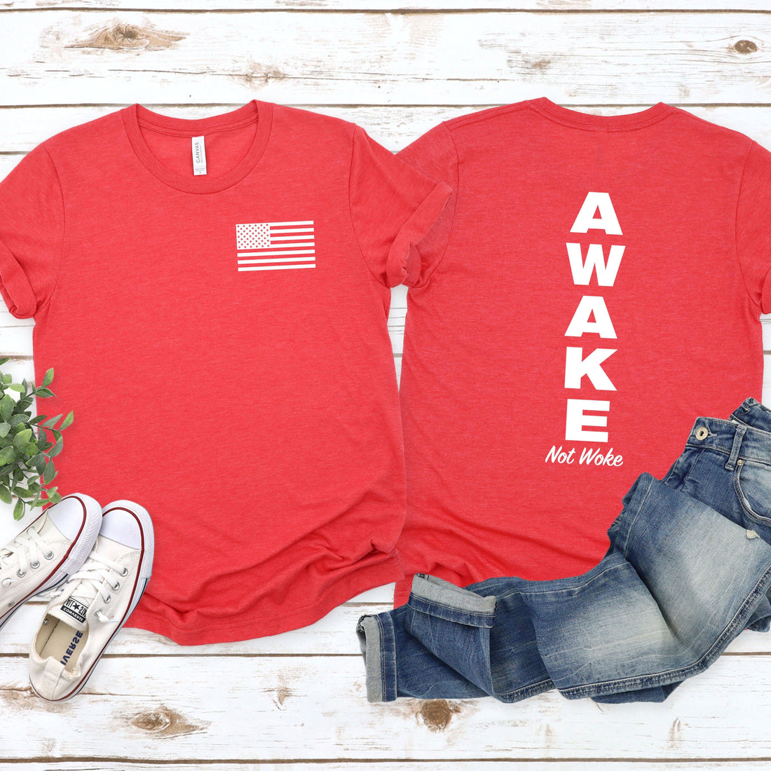 Awake Not Woke Vertical T-shirt