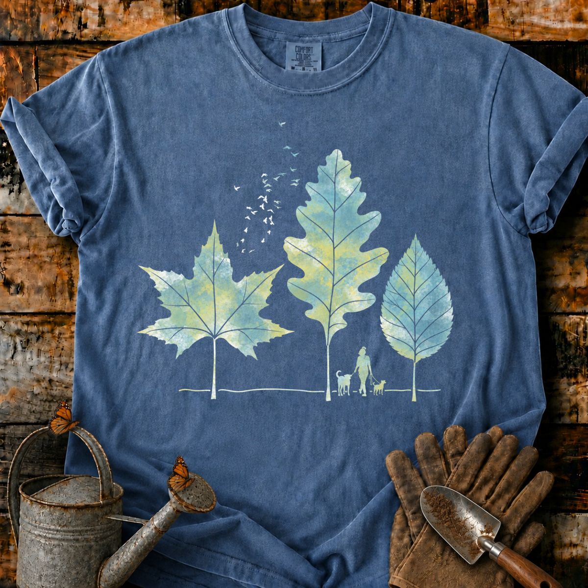 Quiet Autumn Walk Beneath Leaf Trees T-Shirt
