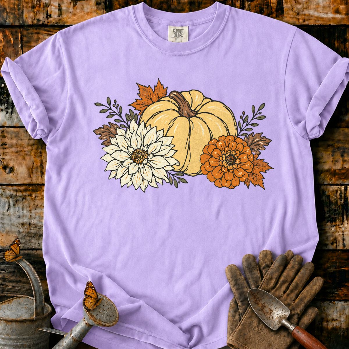 Vintage Floral Heirloom Pumpkin T-Shirt