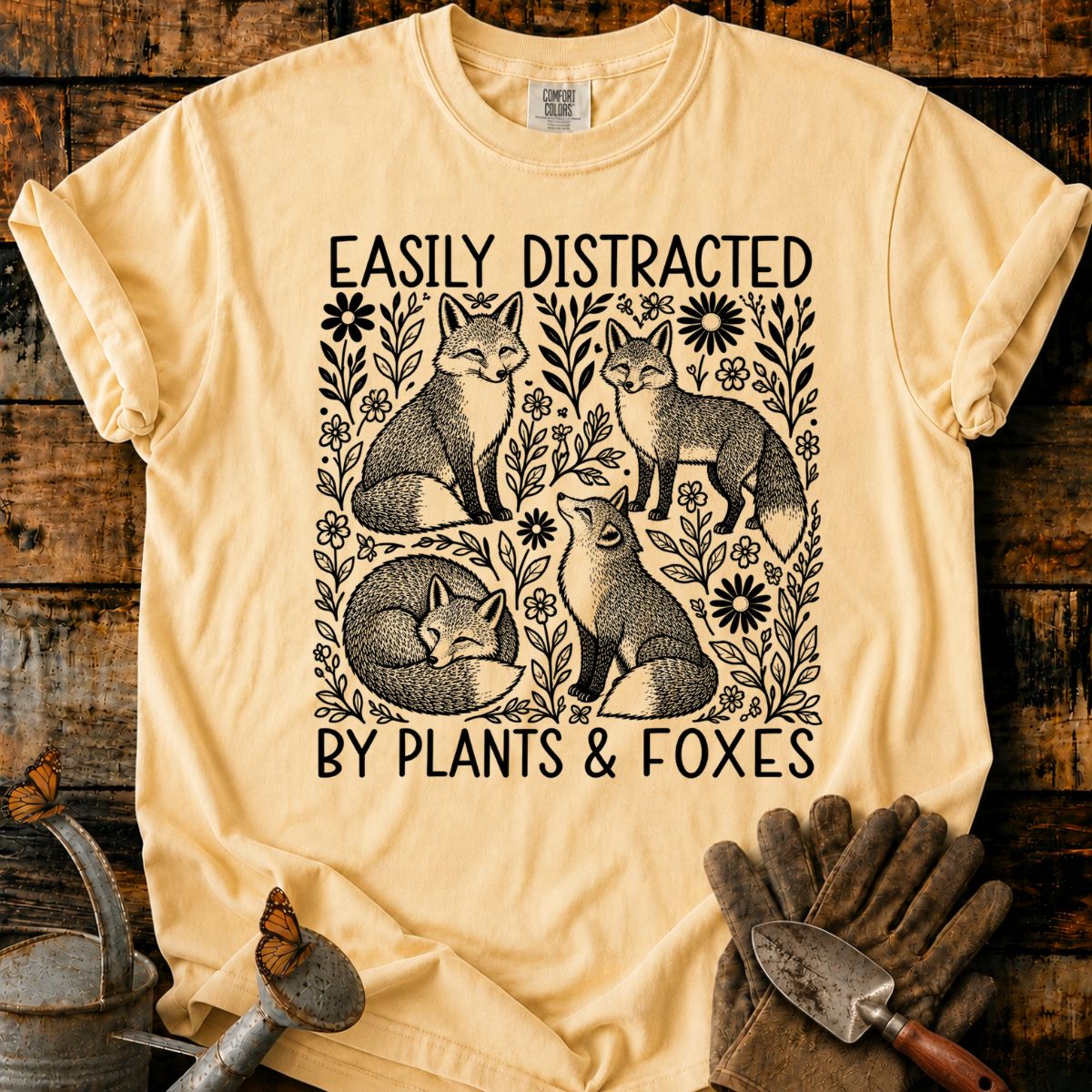Easily Distracted by Plants & Foxes T-Shirt
