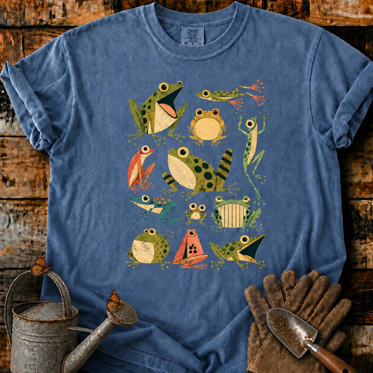 Vintage Frog Collage T-Shirt