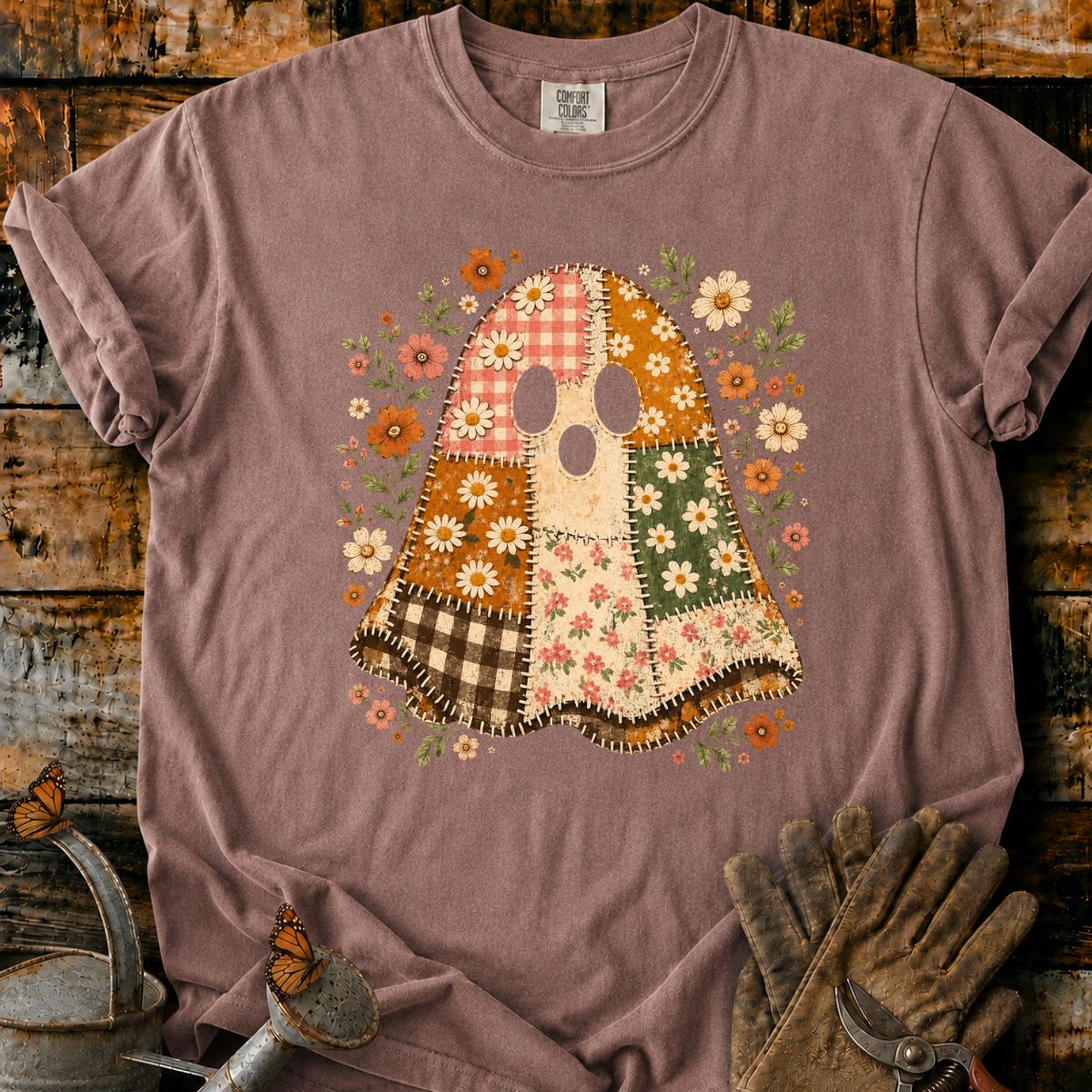 Cute Ghost With Flowers T-Shirt