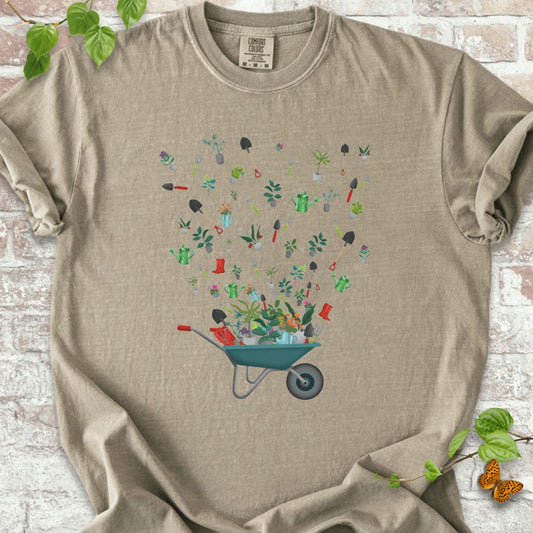 Wheelbarrow With Garden Tools T-Shirt