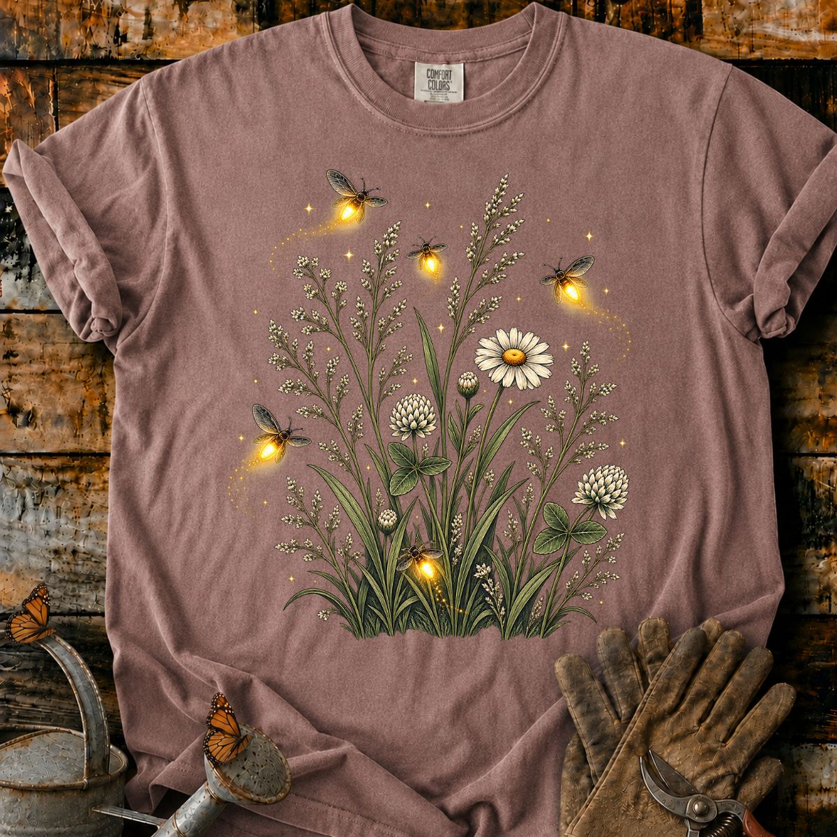 Glowing Fireflies in a Meadow T-Shirt