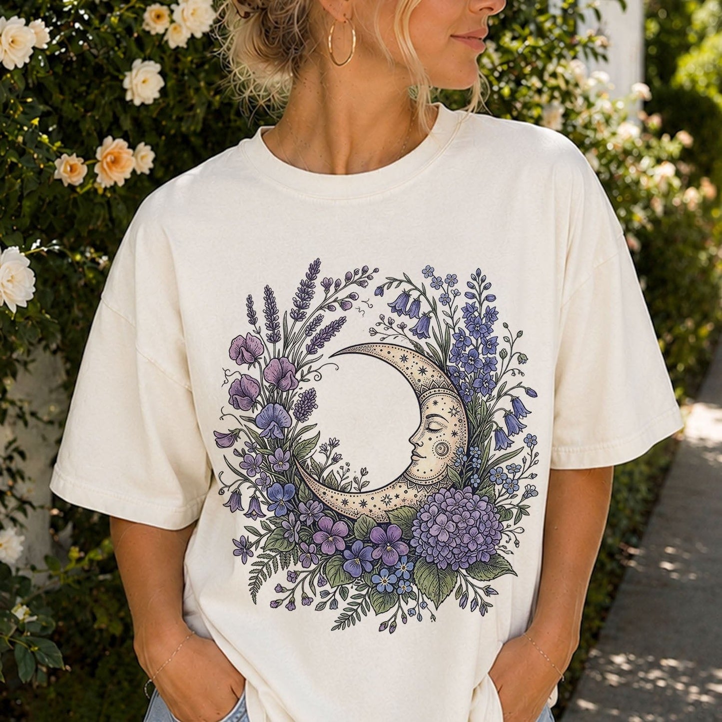 Purple Moon Floral Tshirt