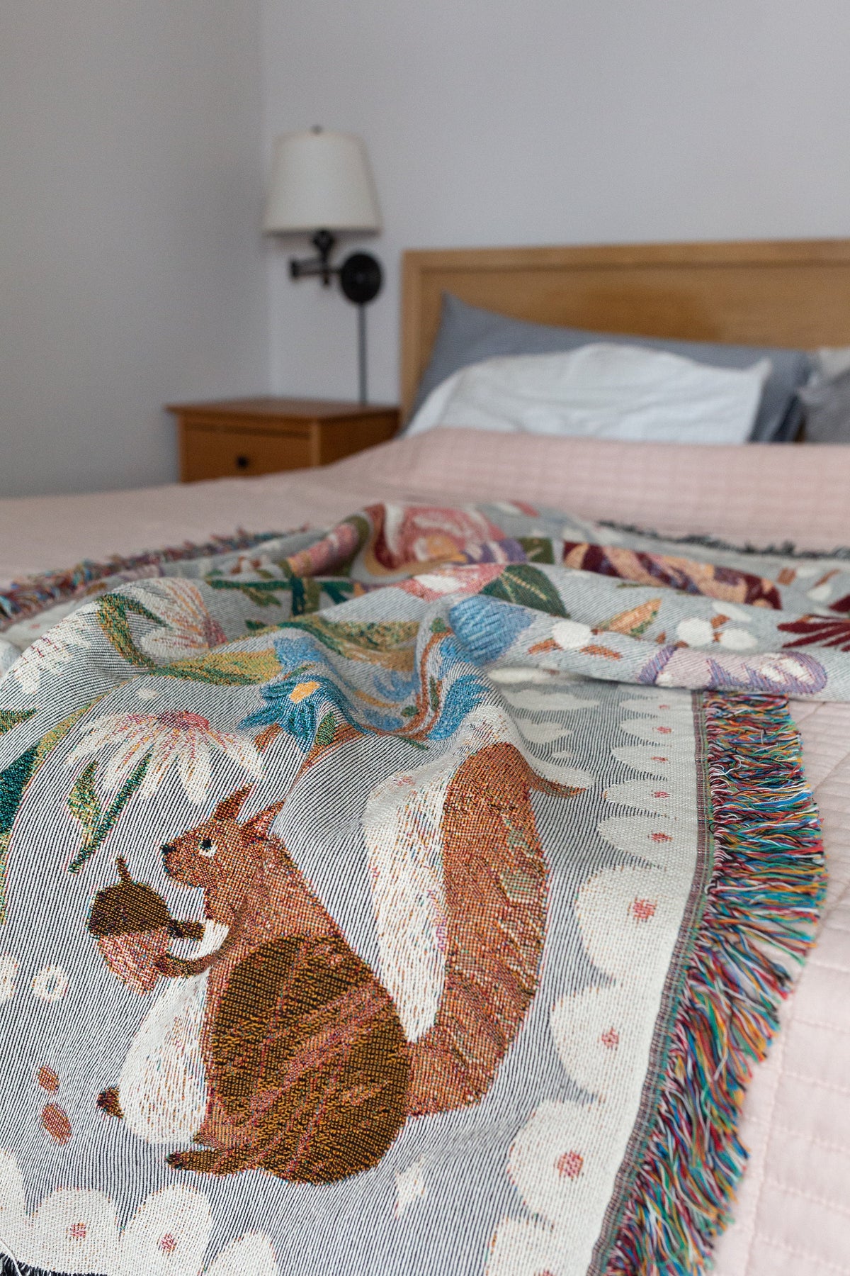 Mom Thank You Floral Woven Blanket