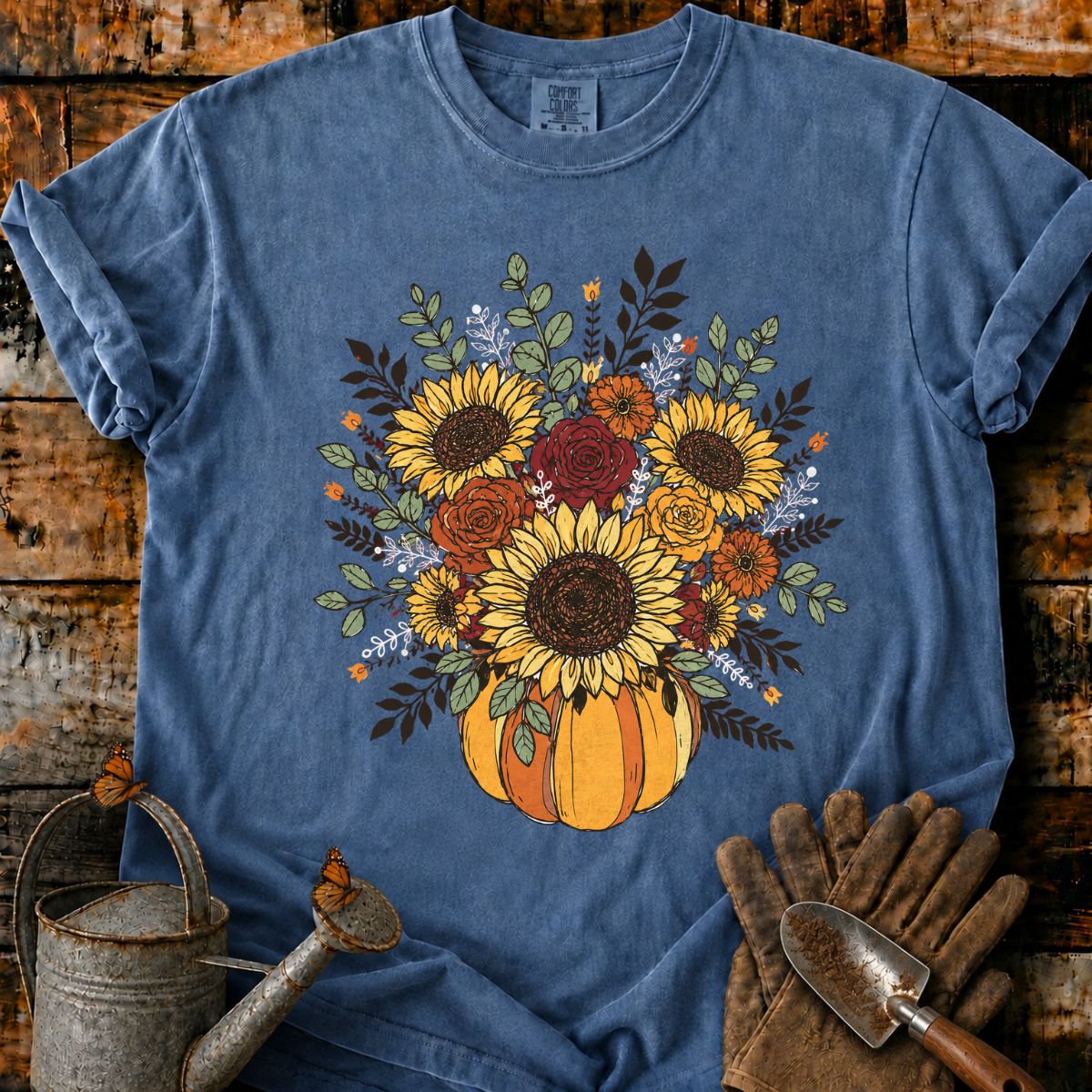 Vintage Autumn Pumpkin Bouquet T-Shirt