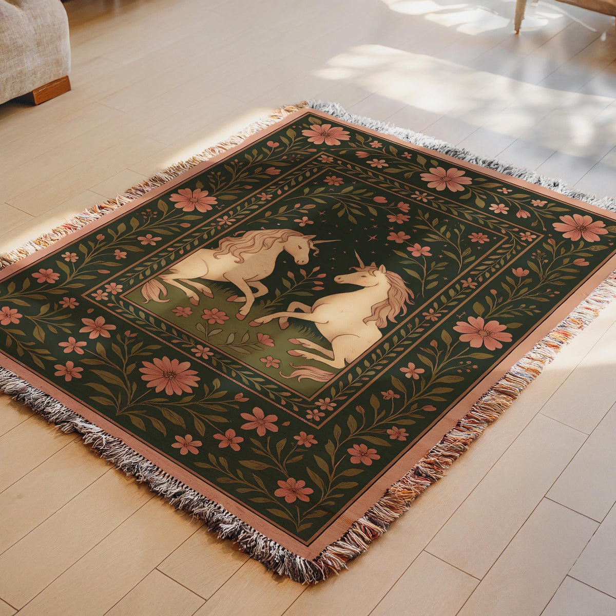 Unicorn Garden Woven Blanket