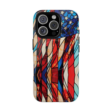 American Flag Stained Glass MagSafe Case