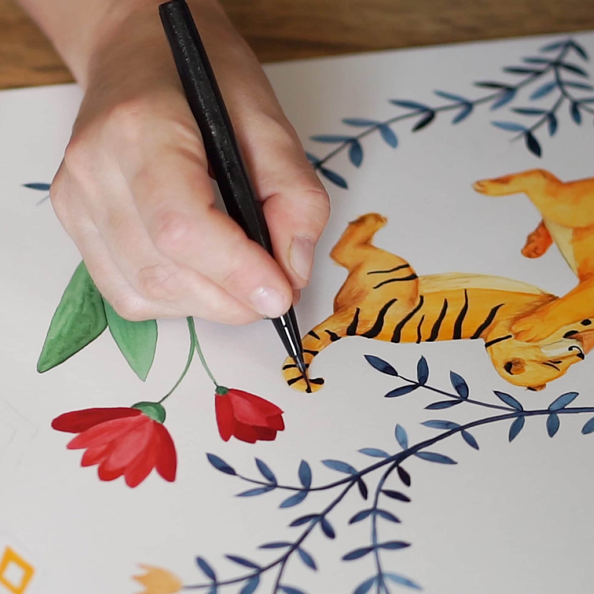 Tiger Jungle Woven Blanket