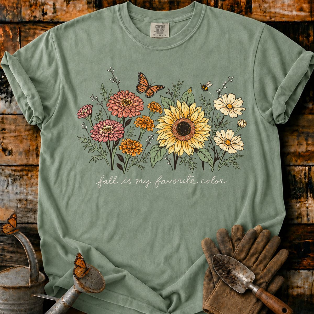 Vintage Autumn Wildflower Bouquet T-Shirt