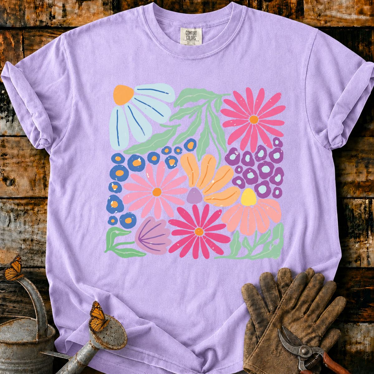Retro Floral Collage T-Shirt