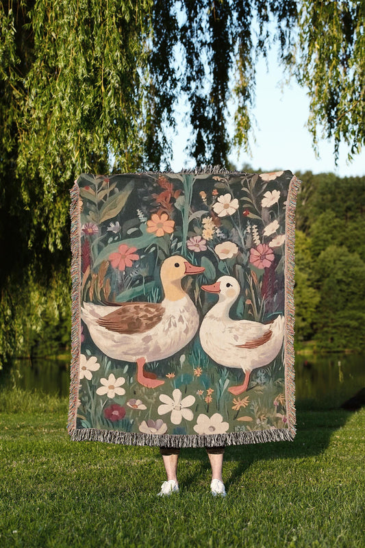 Duck Garden Woven Blanket