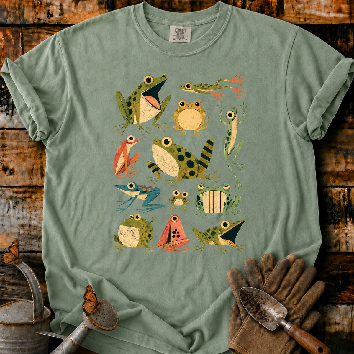 Vintage Frog Collage T-Shirt