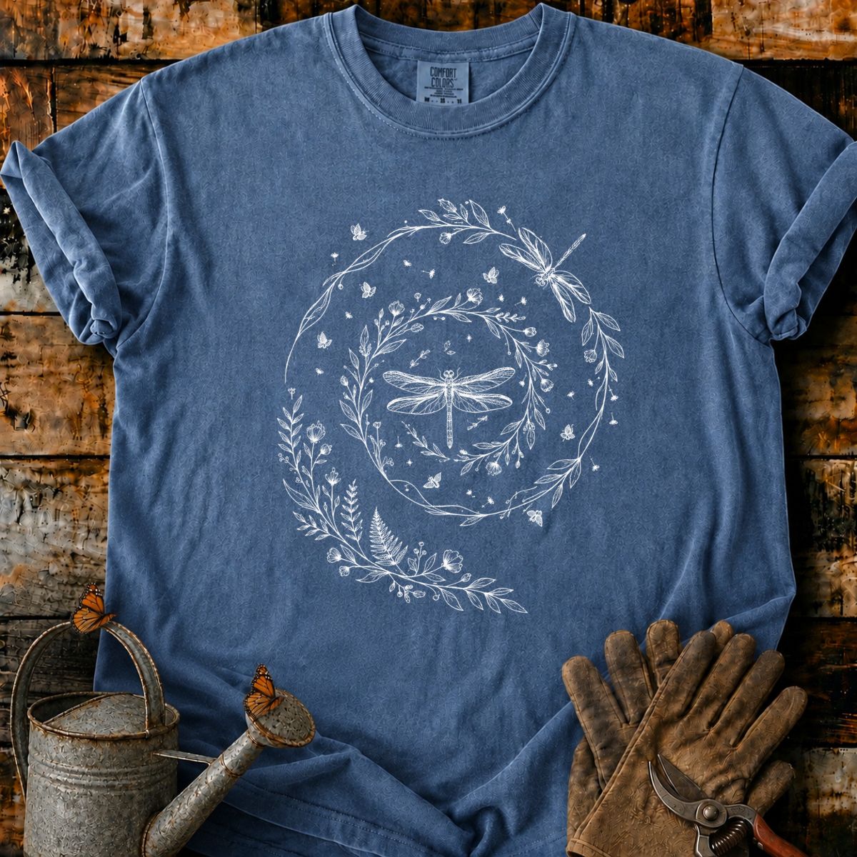 Dragonfly Botanical Wreath T-Shirt