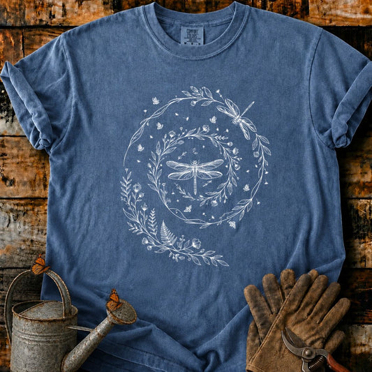 Dragonfly Botanical Wreath T-Shirt