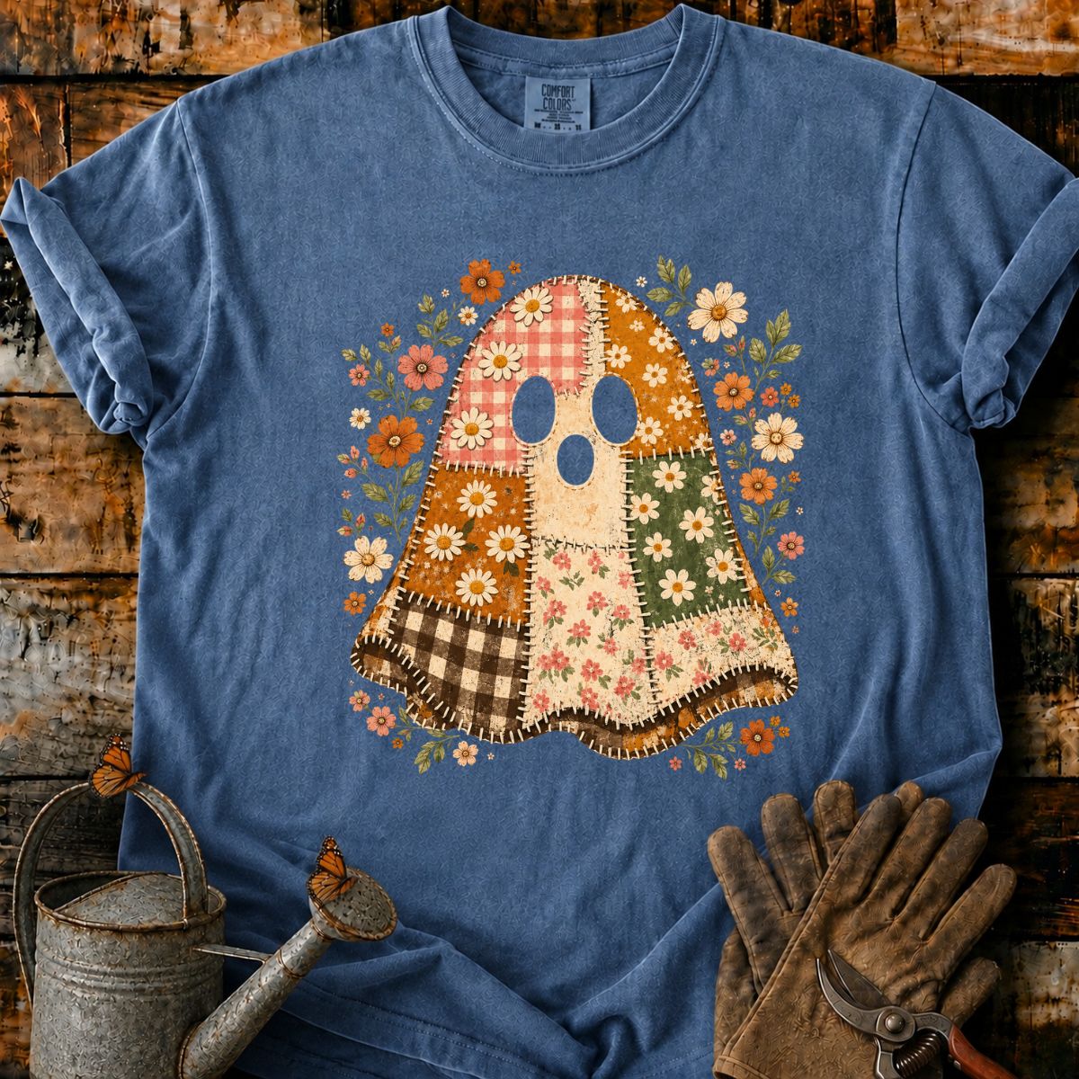 Cute Ghost With Flowers T-Shirt