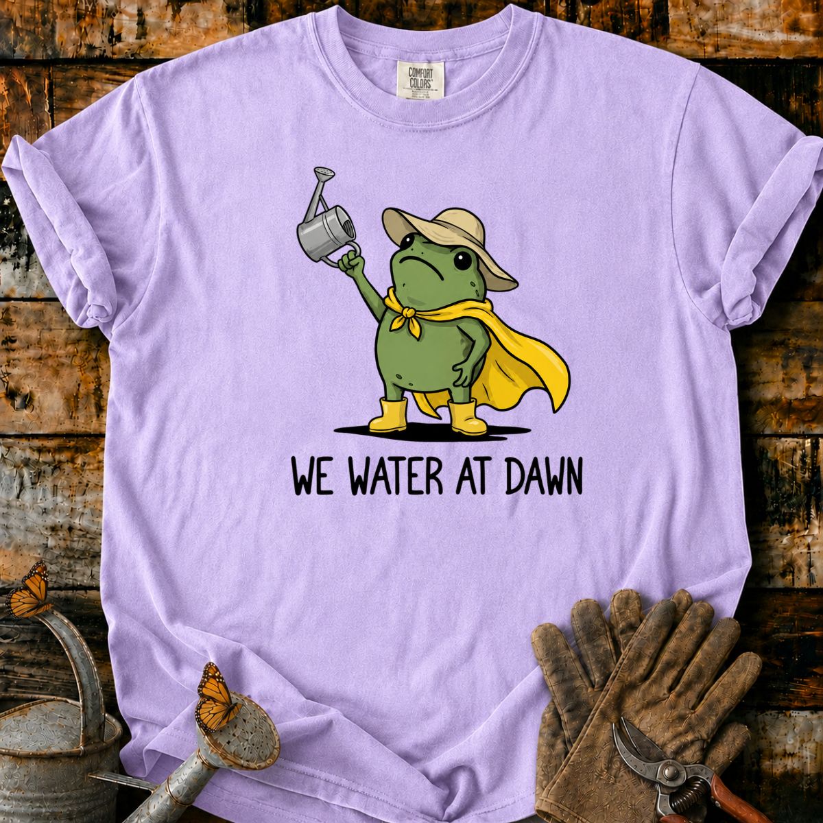 Frog Gardener_ We Water at Dawn T-Shirt