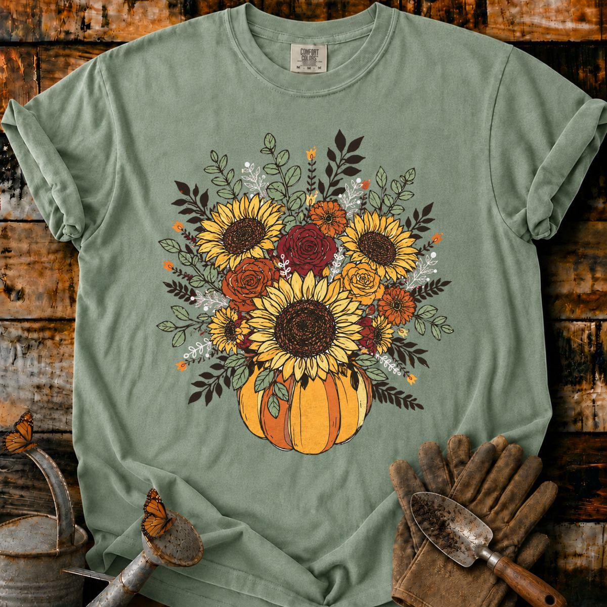 Vintage Autumn Pumpkin Bouquet T-Shirt
