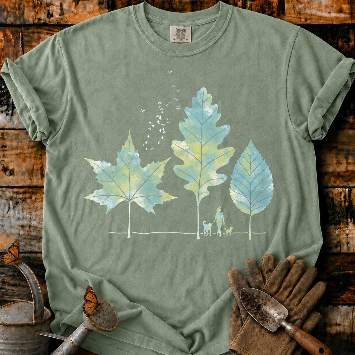 Quiet Autumn Walk Beneath Leaf Trees T-Shirt