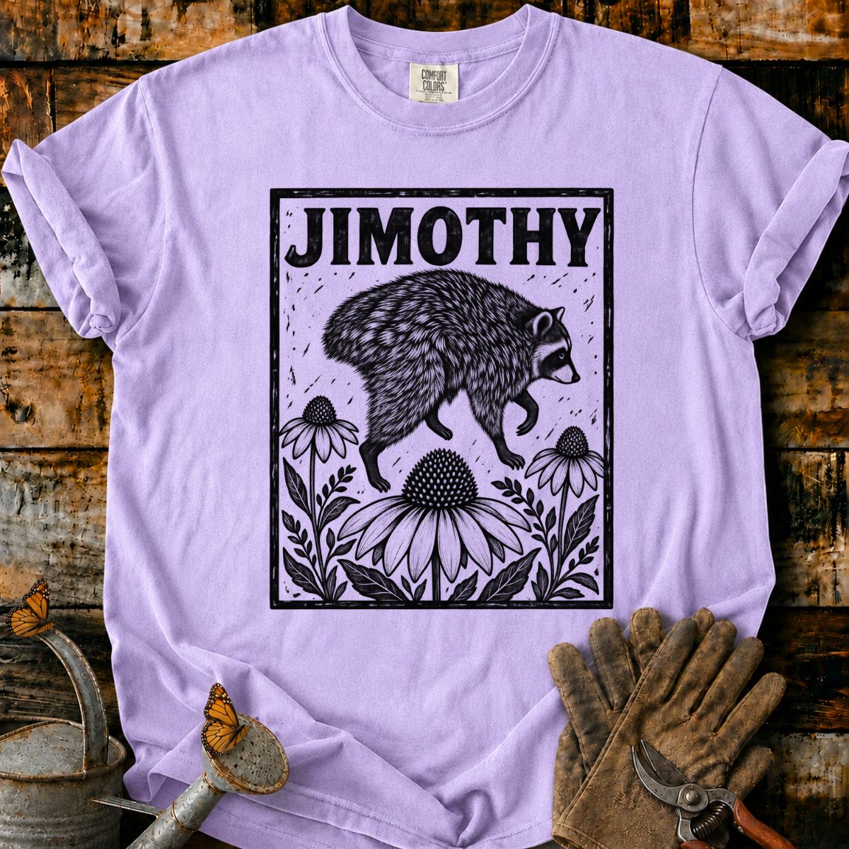Raccoon and Coneflowers T-Shirt