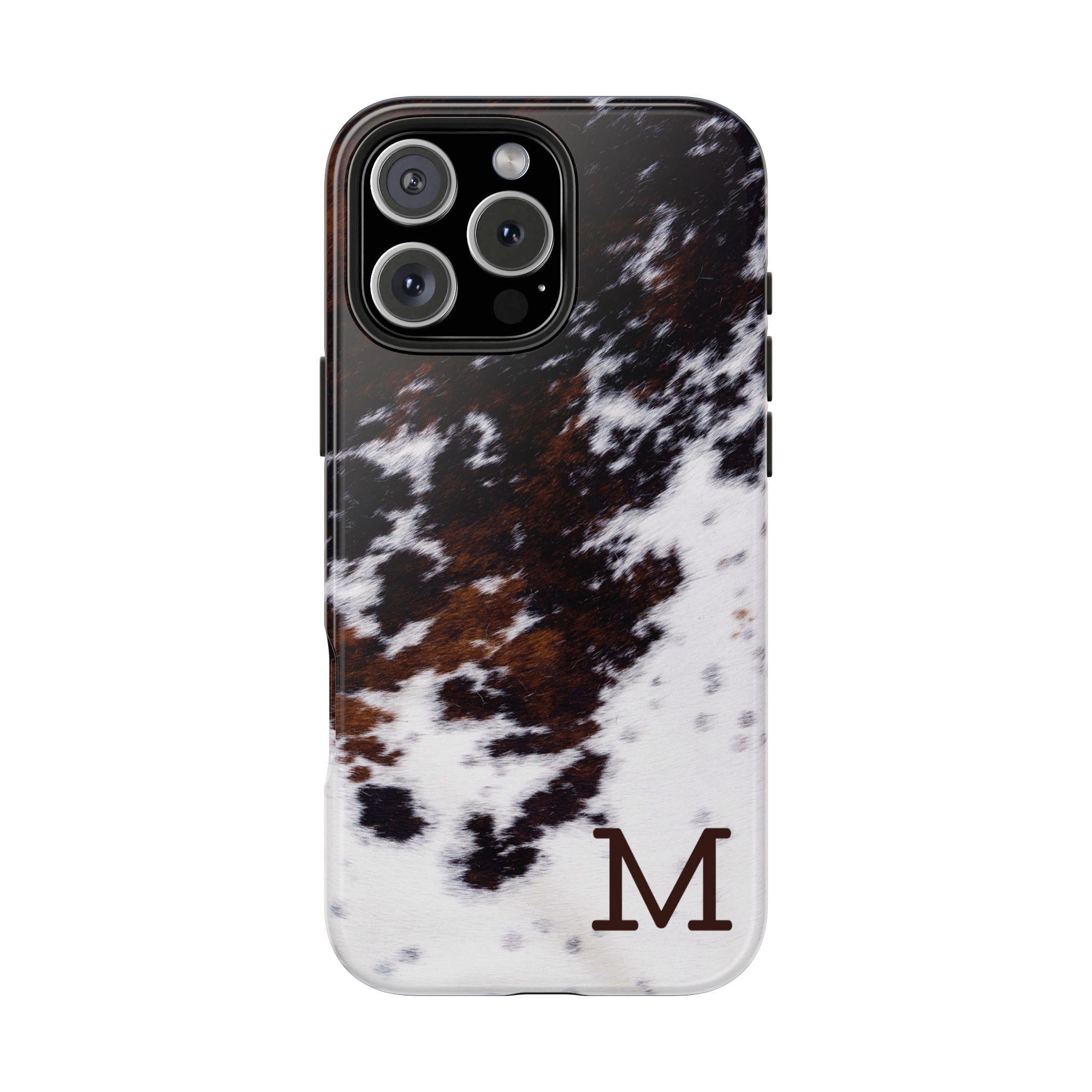 Cowhide Monogram Phone Case