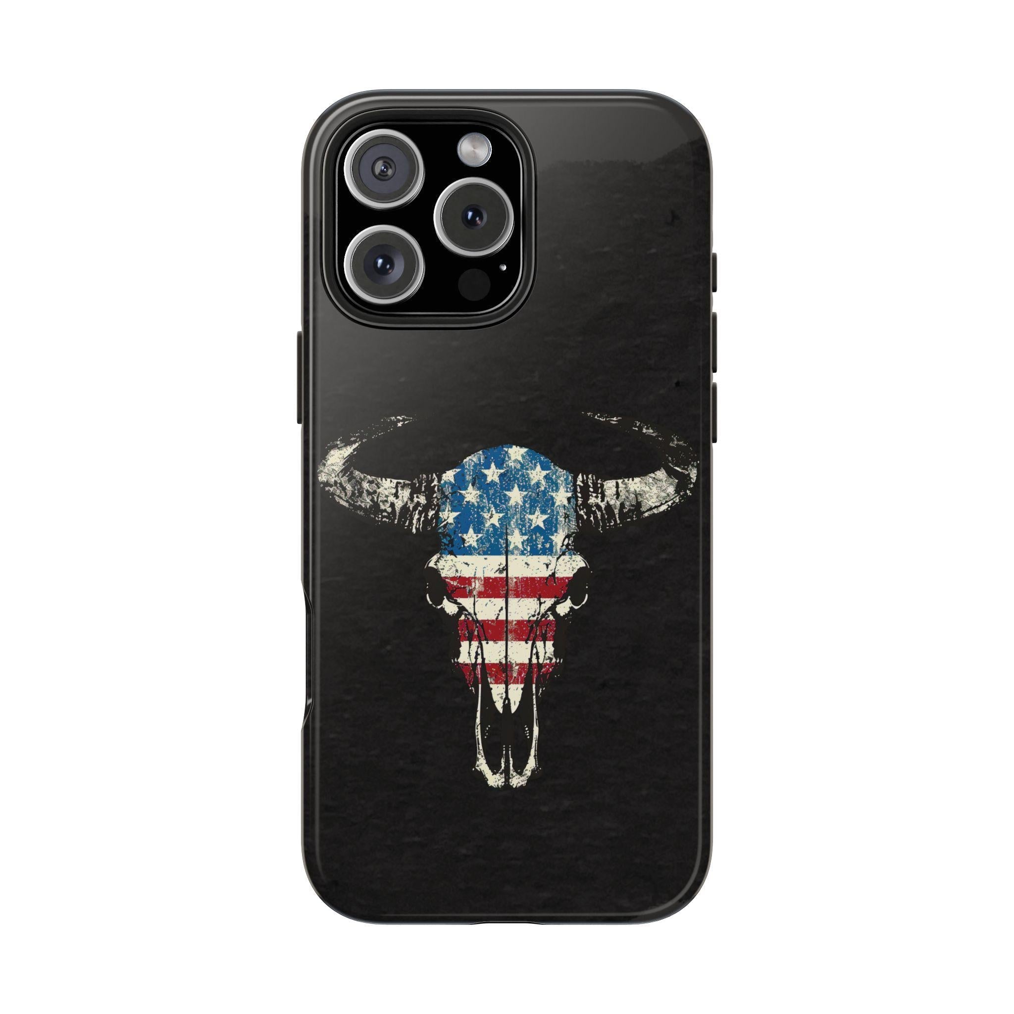 Patriotic Bull Skull Phone Case