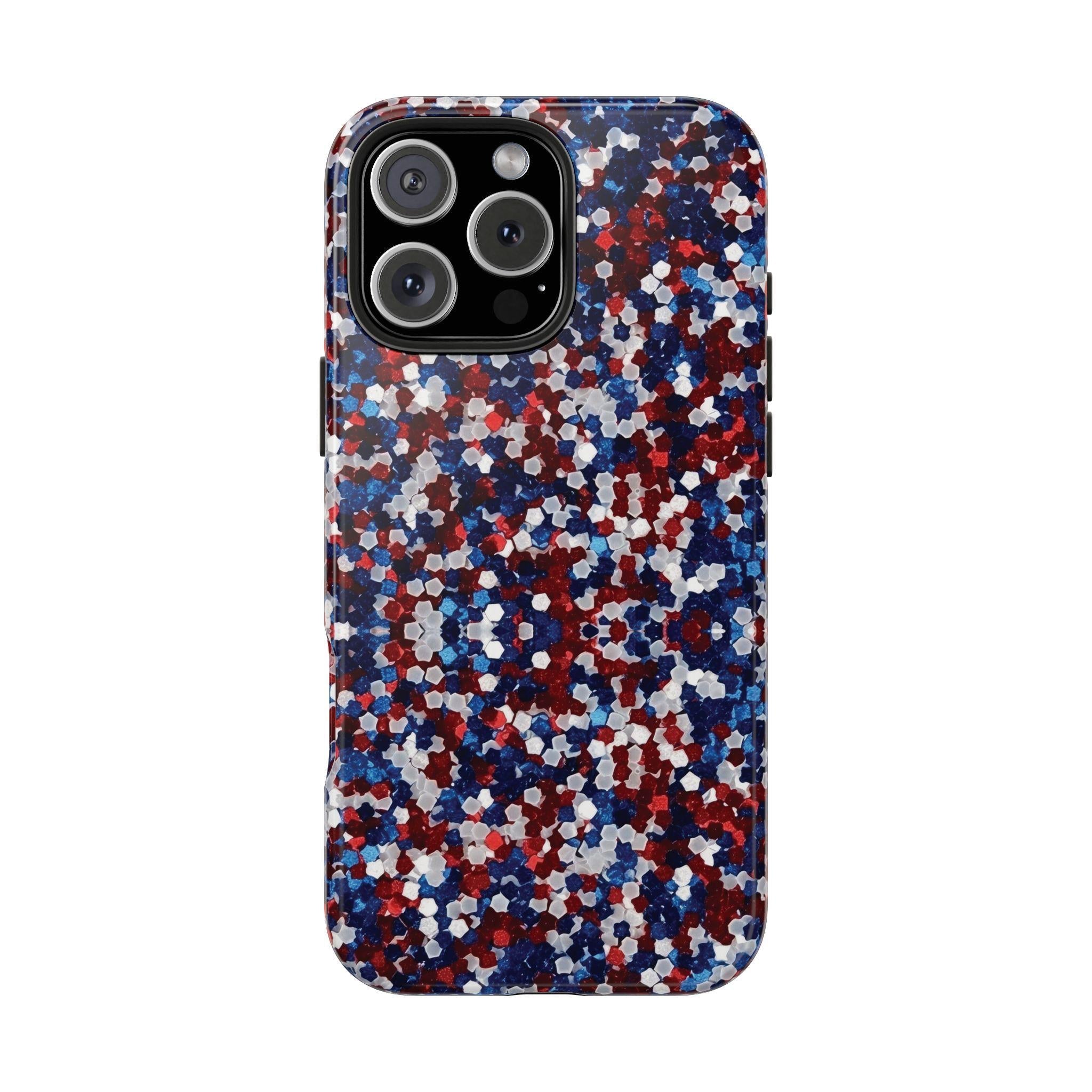 Red White Blue Glitter Phone Case