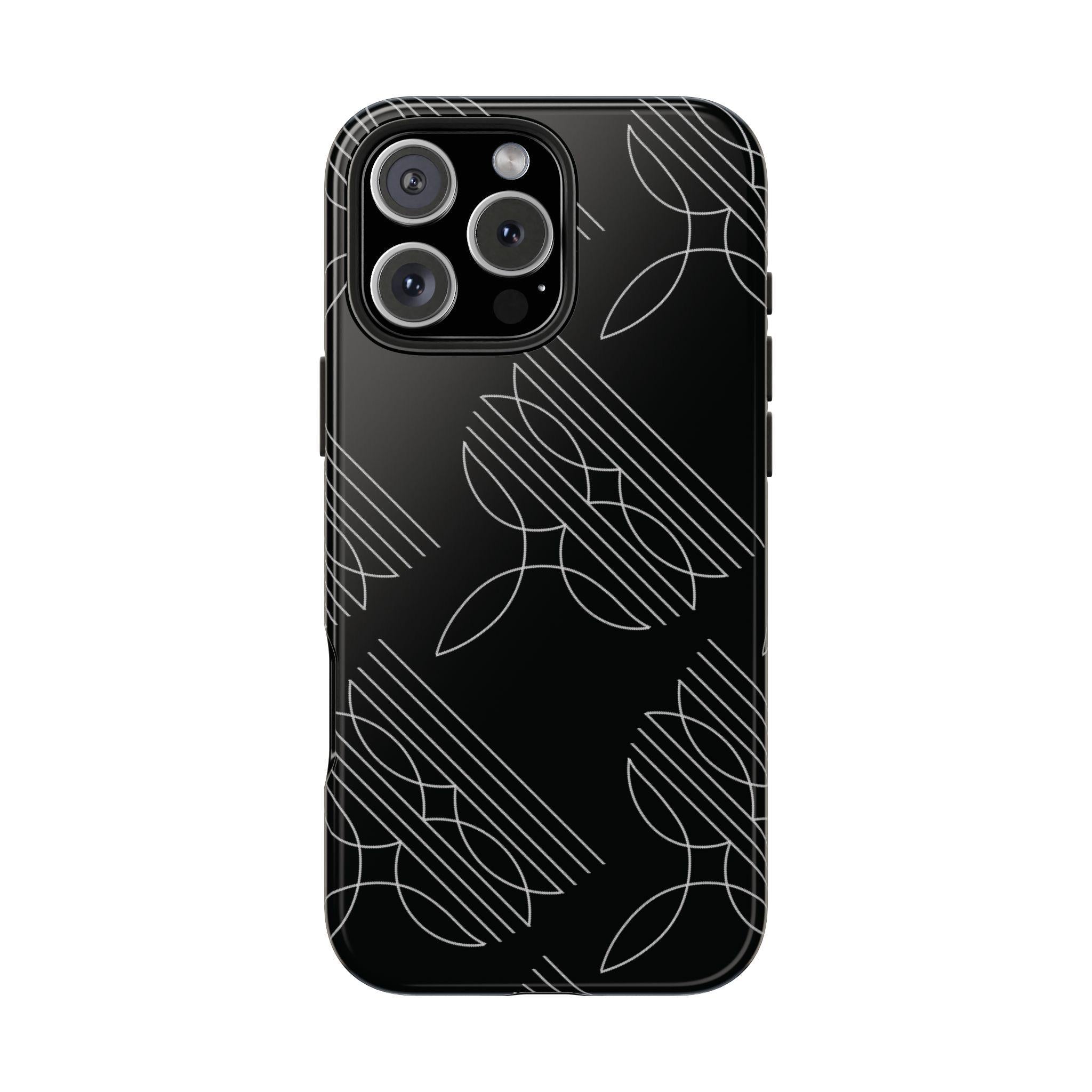 Boot Stitch Pattern Phone Case-Black
