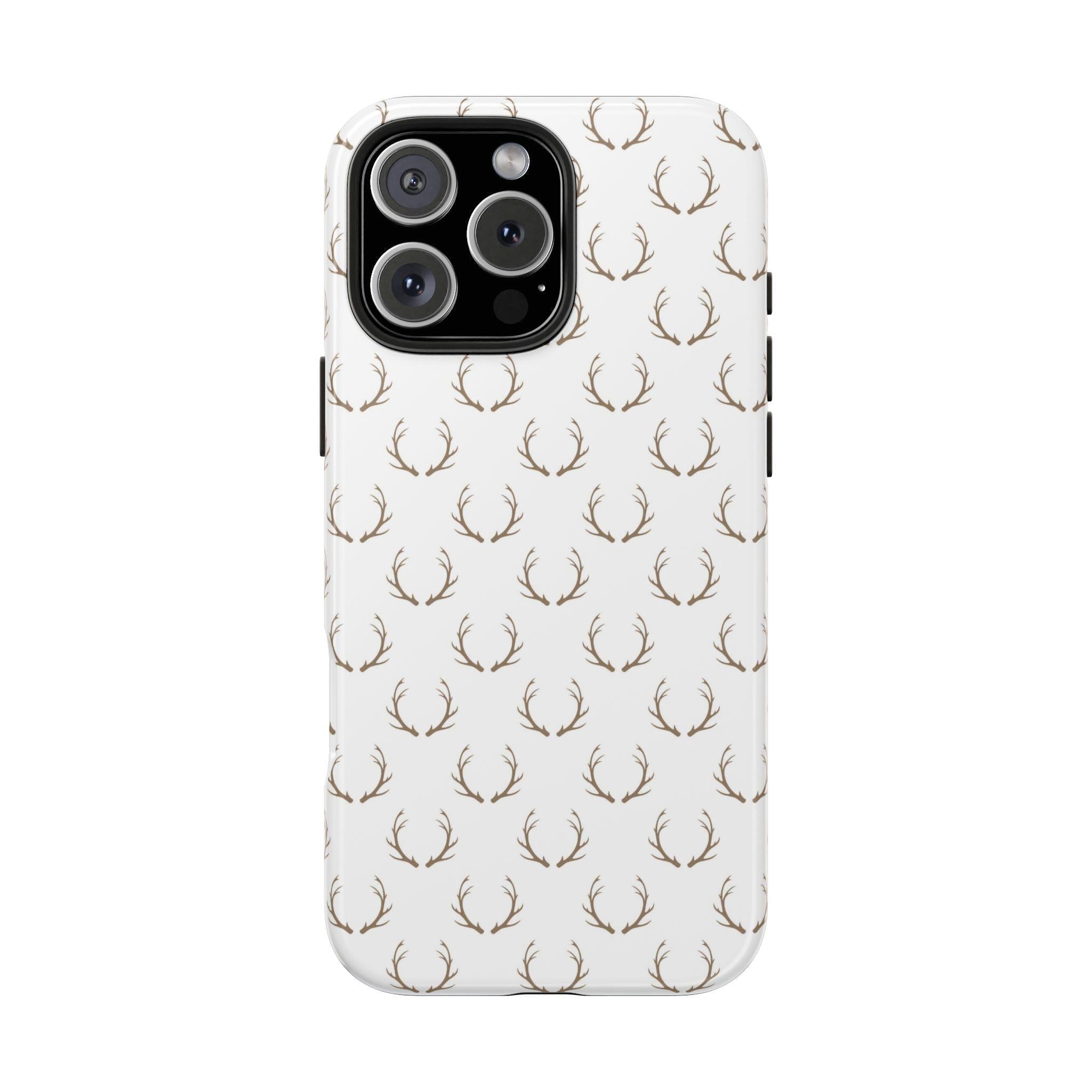 White Antlers Phone Case