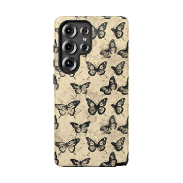 Black Vintage Butterflies Phone Case