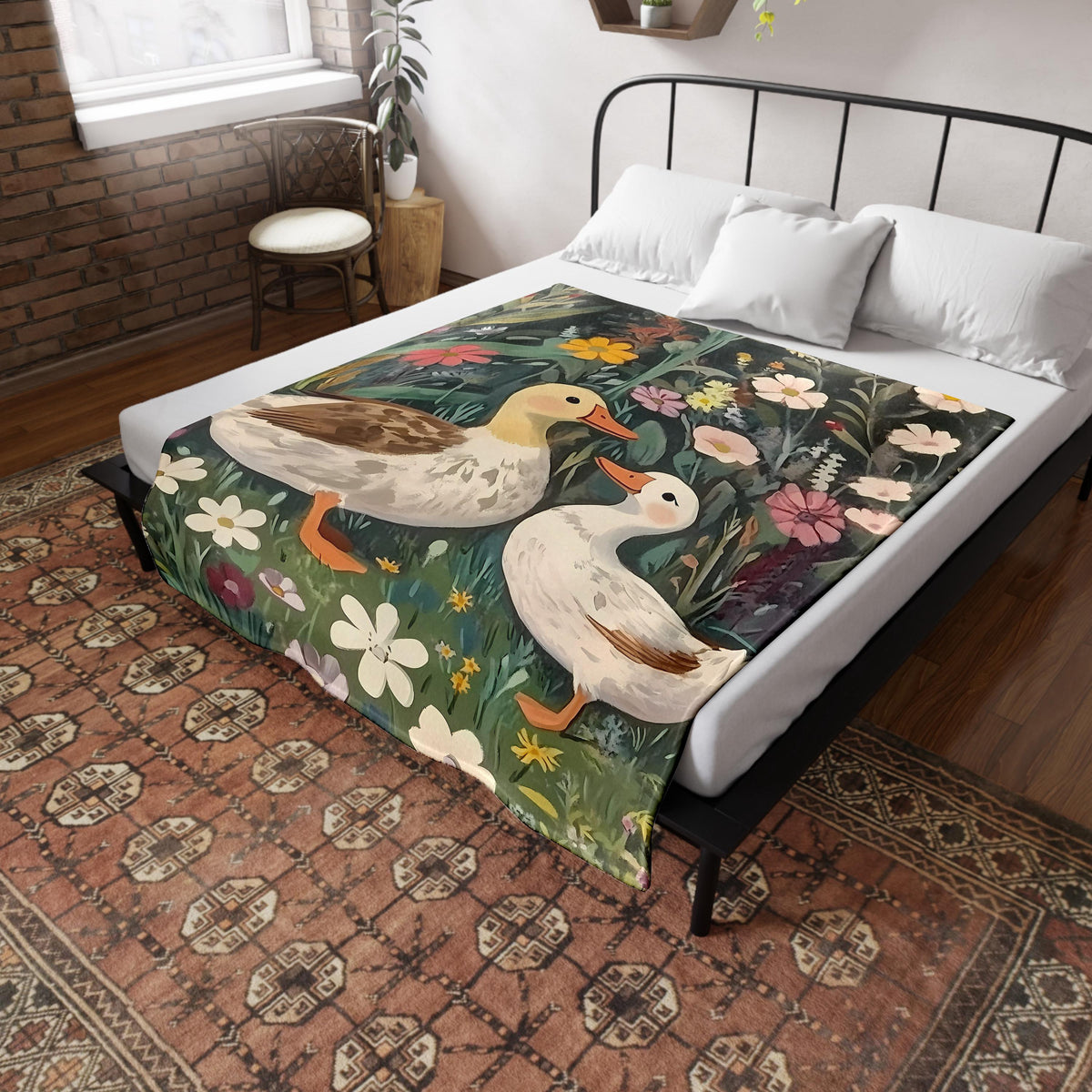 Duck Garden Woven Blanket