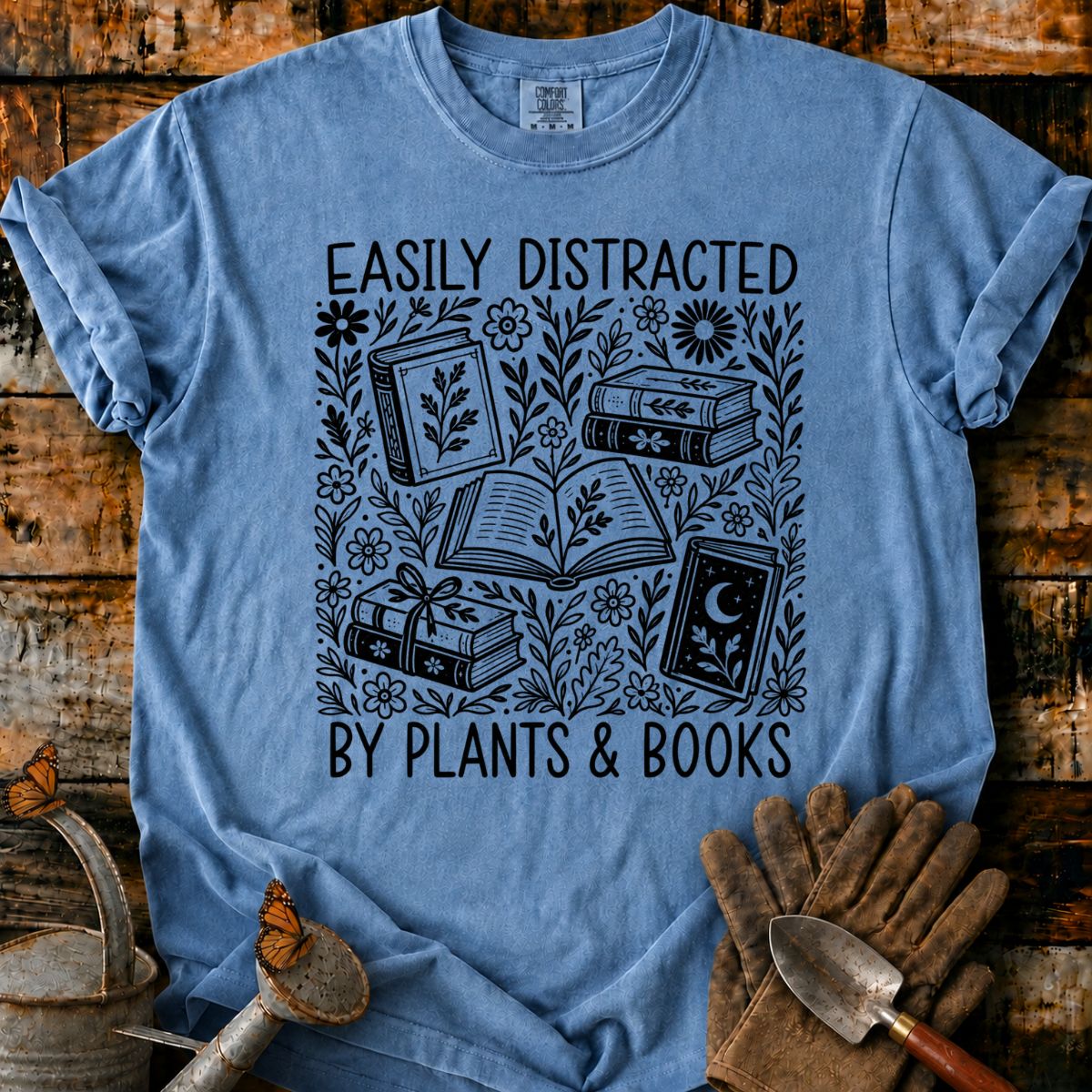 Easily Distracted by Plants & Books T-Shirt