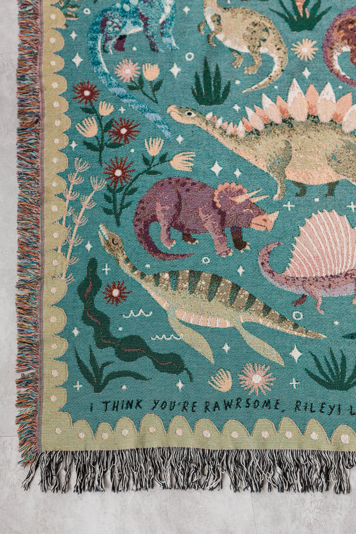 Dinosaur Woven Blanket