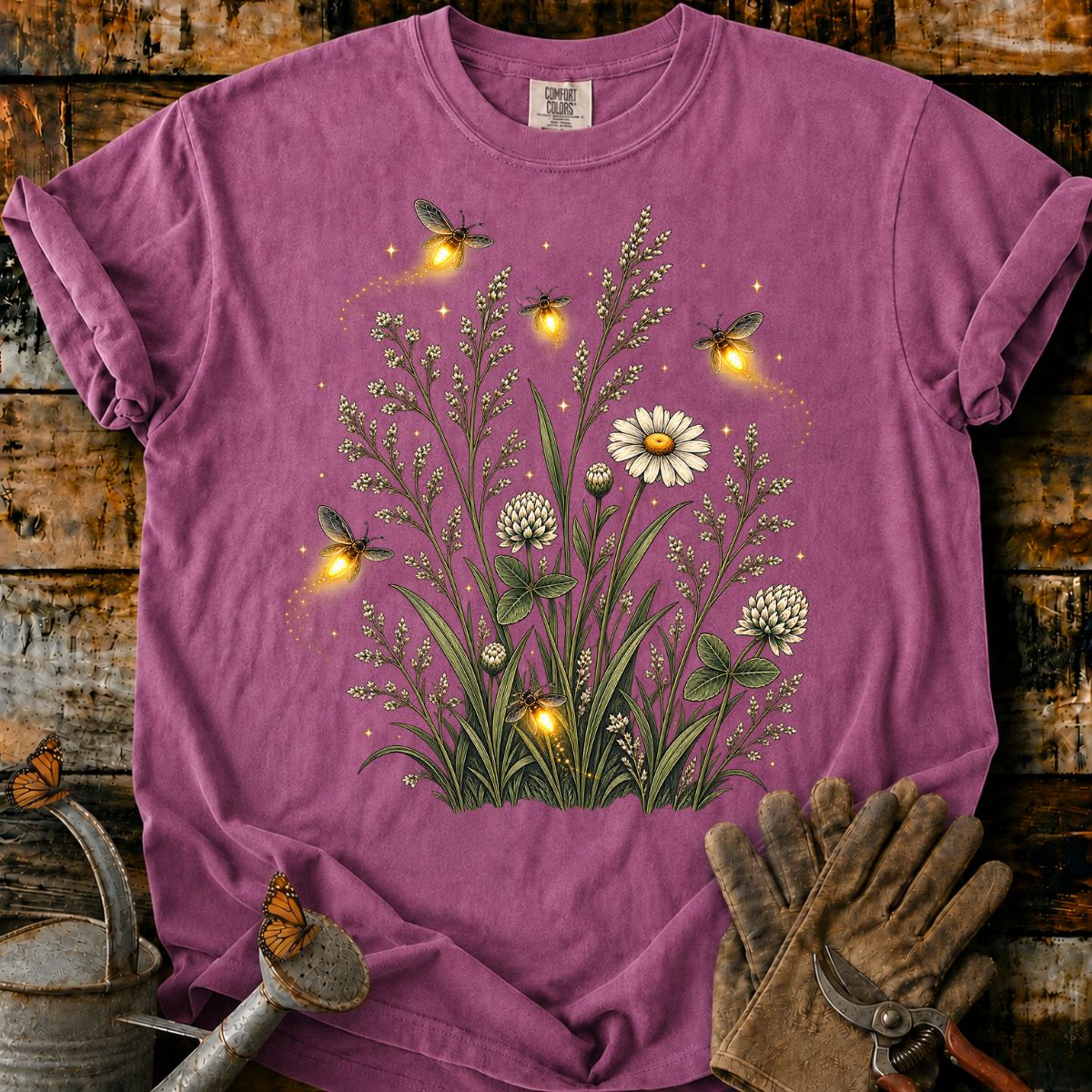 Glowing Fireflies in a Meadow T-Shirt
