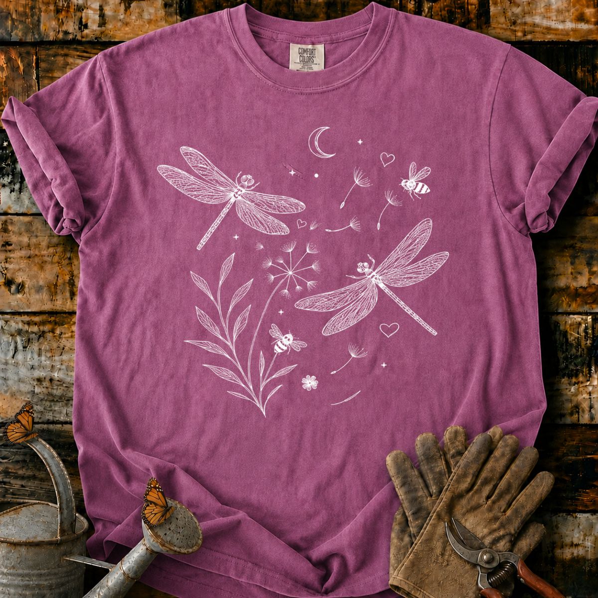 Teal Garden of Dragonflies T-Shirt