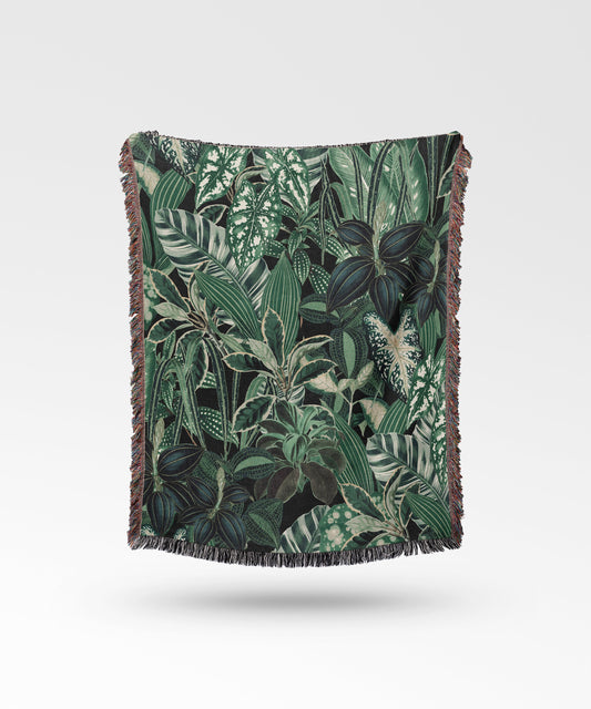 Tropical Houseplant Woven Blanket