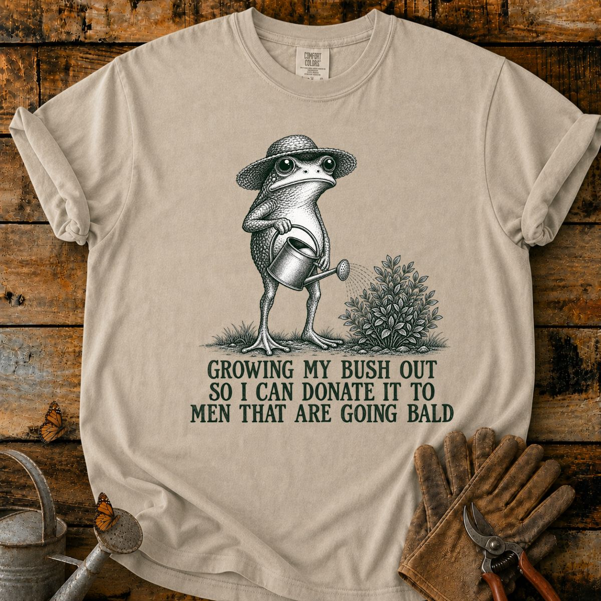 Frog Gardener’s Baldness Joke T-Shirt